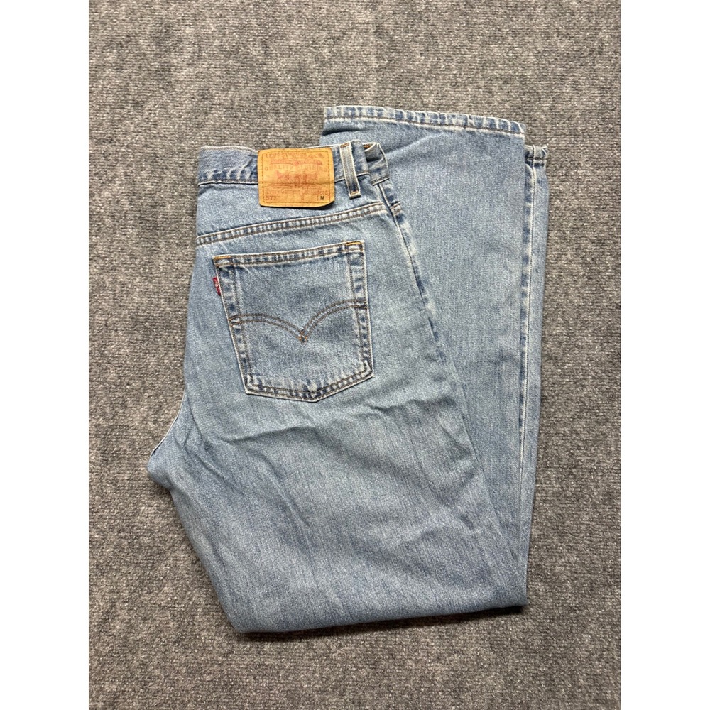 Vintage Levis 577 Lower Rise Loose Fit Jeans Light Wash Denim 12 MIS M Baggy Y2K